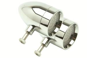 Lazer Star Billet Lights - Red Rigid Mount Chrome LSK1801R-R Bullet