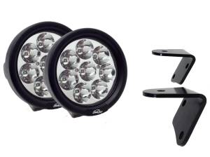 LX LED  - 4 Inch Endeavour 3 Watt Round Jeep Kit 5593308 A-Pillar Windshield Bracket