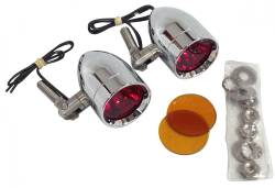 Lazer Star Billet Lights - Red And Amber Pivot Mount LSK3820RA Micro-B  Chrome