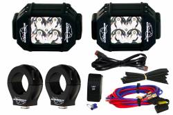 LX LED  - 3-Watt 2x2 A-Pillar Light UTV Kit with 1.50" Clamps - Wire Kit Included