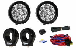 LX LED  - 3-Watt 4 Inch Round A-Pillar Light UTV Kit with 2.0" Clamps - Wire Kit Included