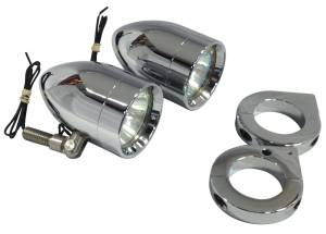 Halogen Driving & Signal Lights - Bullet Halogen Driving & Signal Lights - Lazer Star Billet Lights - 50-Watt Spot Pivot Mount Chrome LSK1850-390 Bullet
