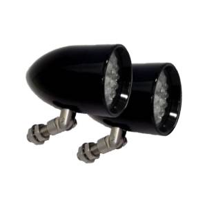 Bullet Lights - LED Signal Lights - Lazer Star Billet Lights - Amber Pivot Mount Black LSK1201A Bullet
