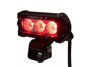 Dominator LED - Red 4 Inch Dominator 3 Watt Single Row Flood 3 LED 7713040205 - Image 1